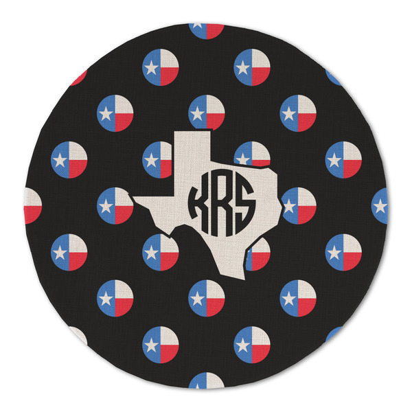 Custom Texas Polka Dots Round Linen Placemat (Personalized)