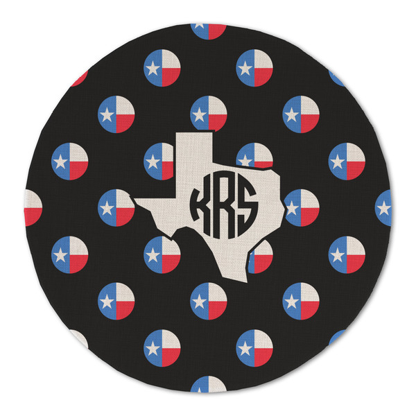 Texas Polka Dots Round Linen Placemats - FRONT (Single Sided)