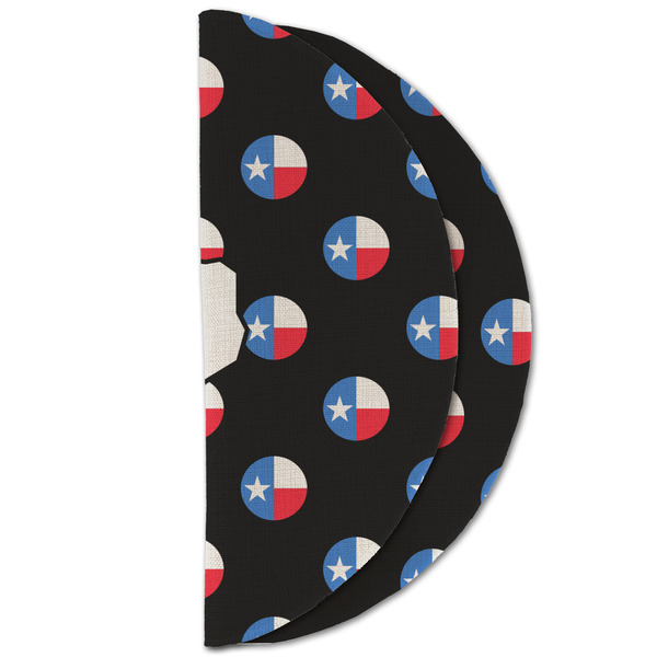 Texas Polka Dots Round Linen Placemats - HALF FOLDED (double sided)
