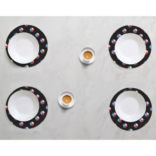 Texas Polka Dots Round Linen Placemats - LIFESTYLE (set of 4)