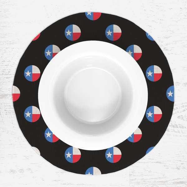 Texas Polka Dots Round Linen Placemats - LIFESTYLE (single)