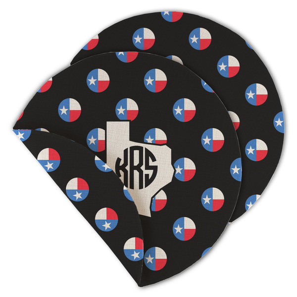 Texas Polka Dots Round Linen Placemats - MAIN (Double-Sided)