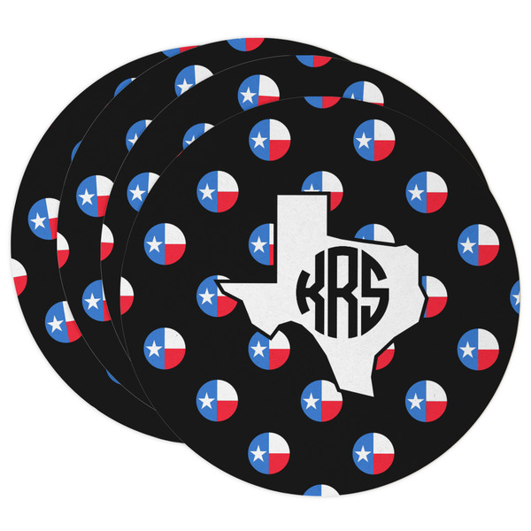 Custom Texas Polka Dots Round Paper Coasters w/ Monograms