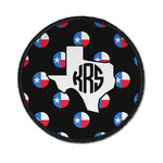 Texas Polka Dots Iron On Round Patch w/ Monogram