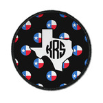 Texas Polka Dots Iron On Round Patch w/ Monogram