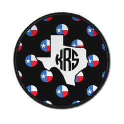 Texas Polka Dots Iron On Round Patch w/ Monogram