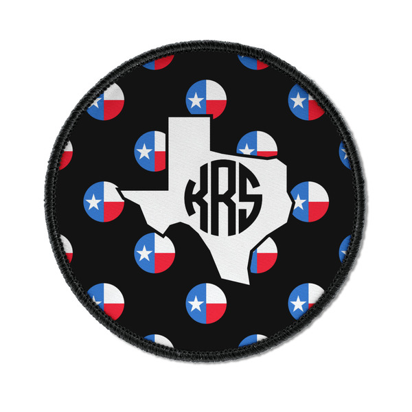 Custom Texas Polka Dots Iron On Round Patch w/ Monogram