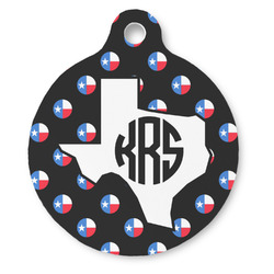 Texas Polka Dots Round Pet ID Tag (Personalized)