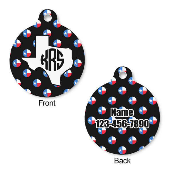 Texas Polka Dots Round Pet Tag - Front & Back