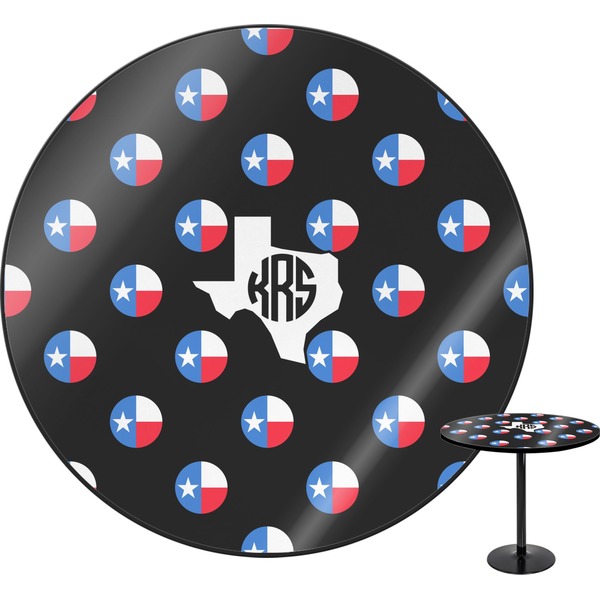 Custom Texas Polka Dots Round Table - 24" (Personalized)
