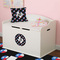 Texas Polka Dots Round Wall Decal on Toy Chest