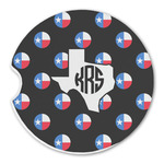 Texas Polka Dots Sandstone Car Coaster - Single (Personalized)