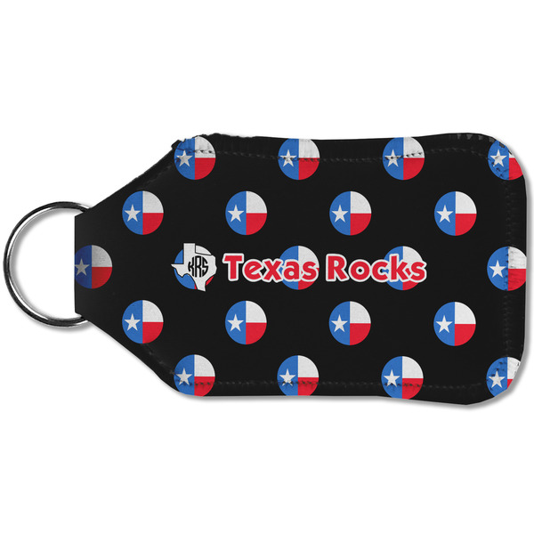 Texas Polka Dots Sanitizer Holder Keychain - Small (Back)