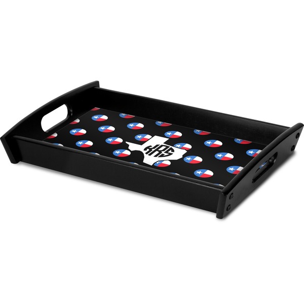 Texas Polka Dots Serving Tray Black - Corner