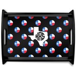 Texas Polka Dots Black Wooden Tray - Large (Personalized)