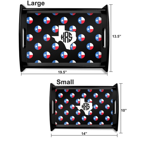 Texas Polka Dots Serving Tray Black Sizes