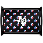 Texas Polka Dots Black Wooden Tray - Small (Personalized)