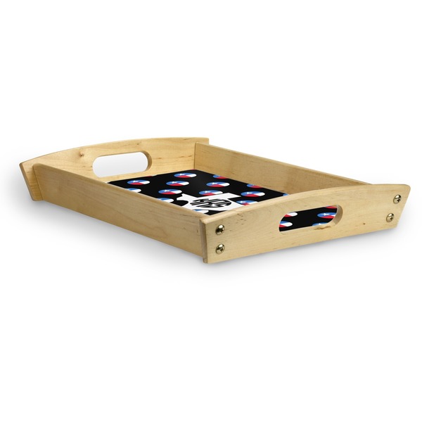 Texas Polka Dots Serving Tray Wood Small - Corner