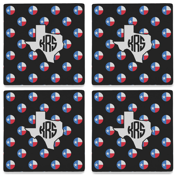 Texas Polka Dots Set of 4 Sandstone Coasters - See All 4 View