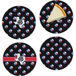 Texas Polka Dots Set of 4 Glass Appetizer / Dessert Plate 8" (Personalized)