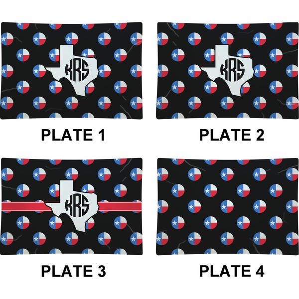 Texas Polka Dots Set of Rectangular Appetizer / Dessert Plates (Approval)