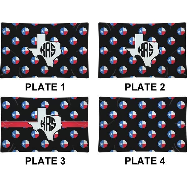 Texas Polka Dots Set of Rectangular Dinner Plates (Approval)