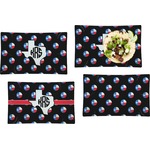 Texas Polka Dots Set of 4 Glass Rectangular Lunch / Dinner Plate (Personalized)