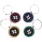 Texas Polka Dots Wine Charms (Set of 4) (Personalized)