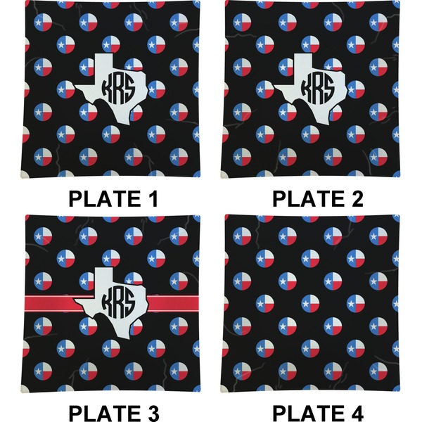 Texas Polka Dots Set of Square Dinner Plates (Approval)