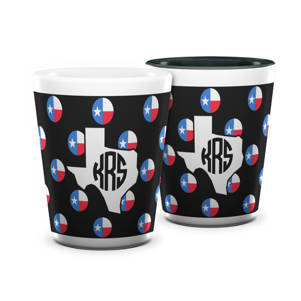 Custom Texas Polka Dots Ceramic Shot Glass - 1.5 oz (Personalized)