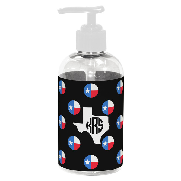 Custom Texas Polka Dots Plastic Soap / Lotion Dispenser (8 oz - Small - White) (Personalized)