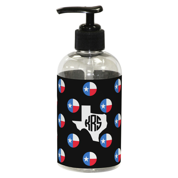 Custom Texas Polka Dots Plastic Soap / Lotion Dispenser (8 oz - Small - Black) (Personalized)