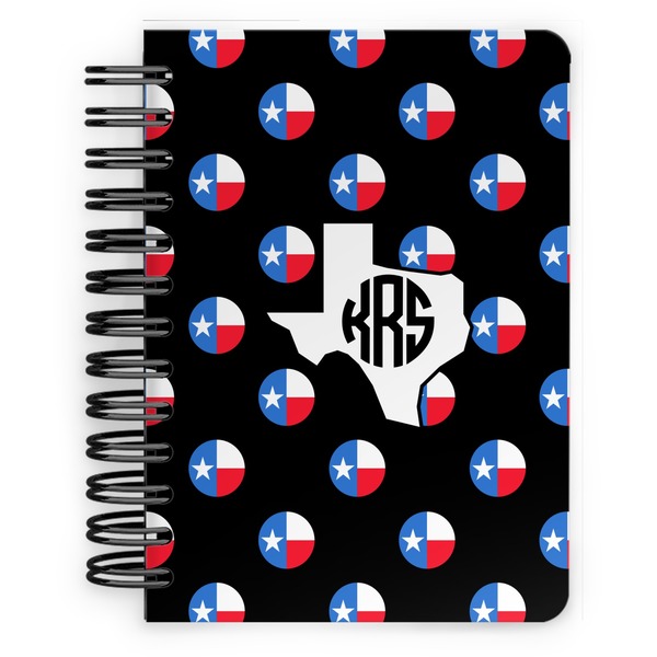 Custom Texas Polka Dots Spiral Notebook - 5x7 w/ Monogram
