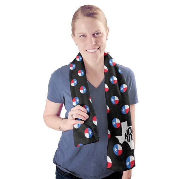 Texas Polka Dots Sport Towel - Exercise use - Model