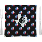 Texas Polka Dots 9.5" Glass Square Lunch / Dinner Plate- Single or Set of 4 (Personalized)