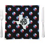 Texas Polka Dots 9.5" Glass Square Lunch / Dinner Plate- Single or Set of 4 (Personalized)