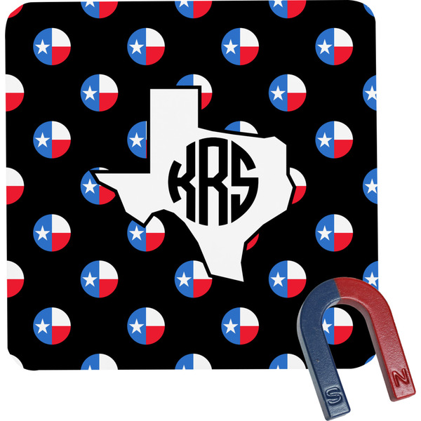 Custom Texas Polka Dots Square Fridge Magnet (Personalized)
