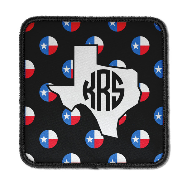 Custom Texas Polka Dots Iron On Square Patch w/ Monogram