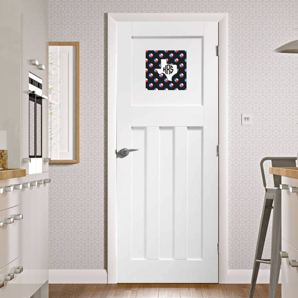Texas Polka Dots Square Wall Decal on Door