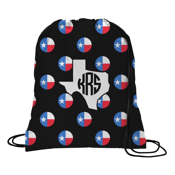 Custom Texas Polka Dots Drawstring Backpack - Large (Personalized)