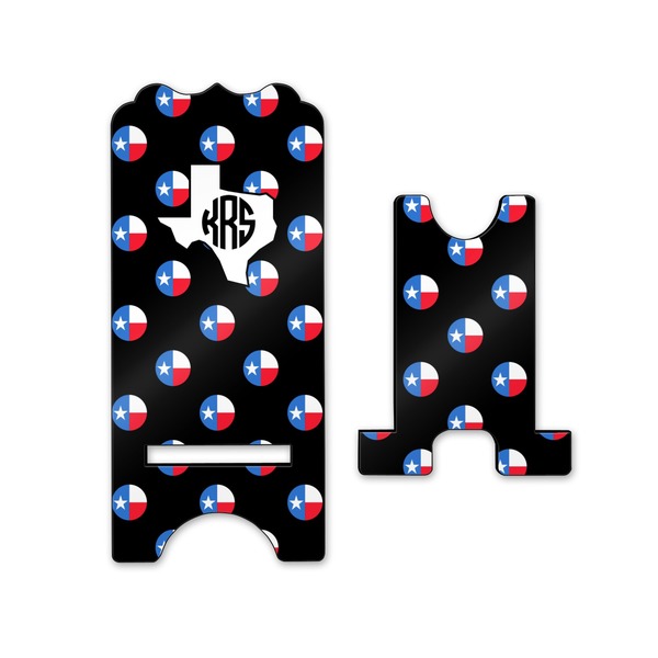 Texas Polka Dots Stylized Phone Stand - Front & Back - Small