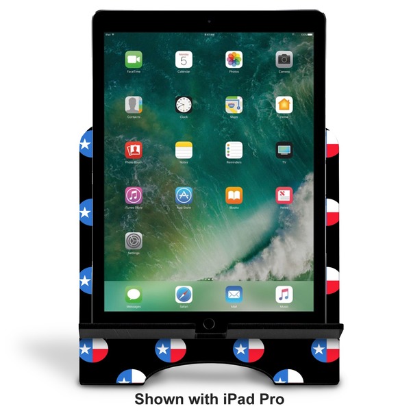 Texas Polka Dots Stylized Tablet Stand - Front with ipad
