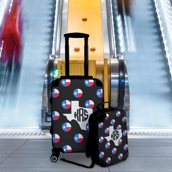 Texas Polka Dots Suitcase Set 4 - IN CONTEXT