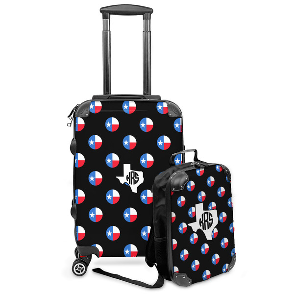 Custom Texas Polka Dots Kids 2-Piece Luggage Set - Suitcase & Backpack (Personalized)