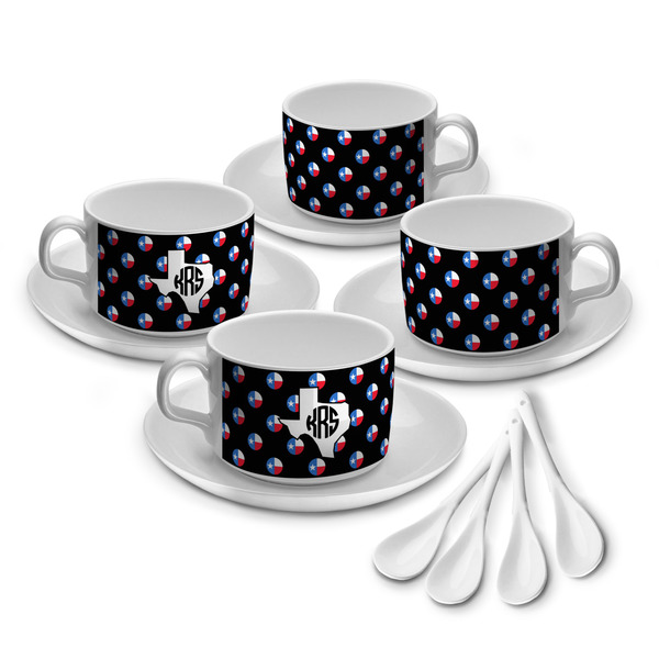 Custom Texas Polka Dots Tea Cup - Set of 4 (Personalized)