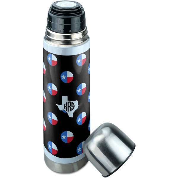 Texas Polka Dots Thermos - Lid Off