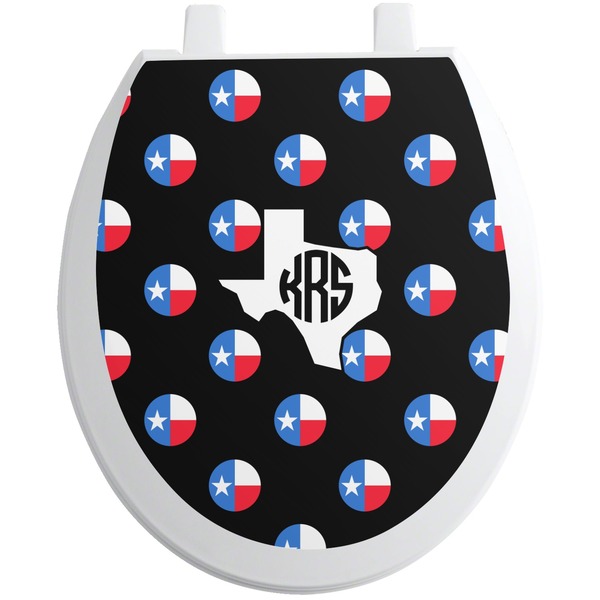 Custom Texas Polka Dots Toilet Seat Decal - Round (Personalized)
