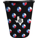 Texas Polka Dots Waste Basket - Double Sided (Black) (Personalized)