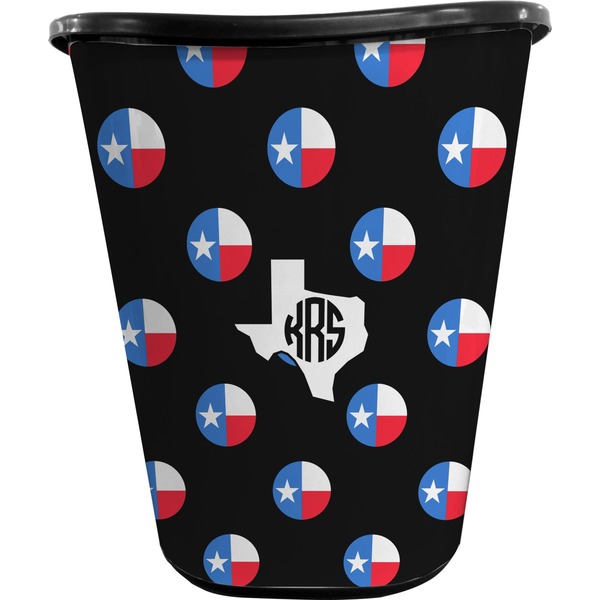 Texas Polka Dots Waste Basket (Black)