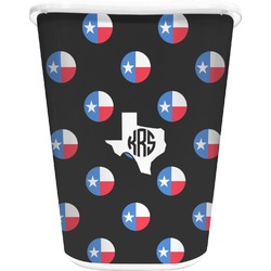 Texas Polka Dots Waste Basket - Single Sided (White) (Personalized)